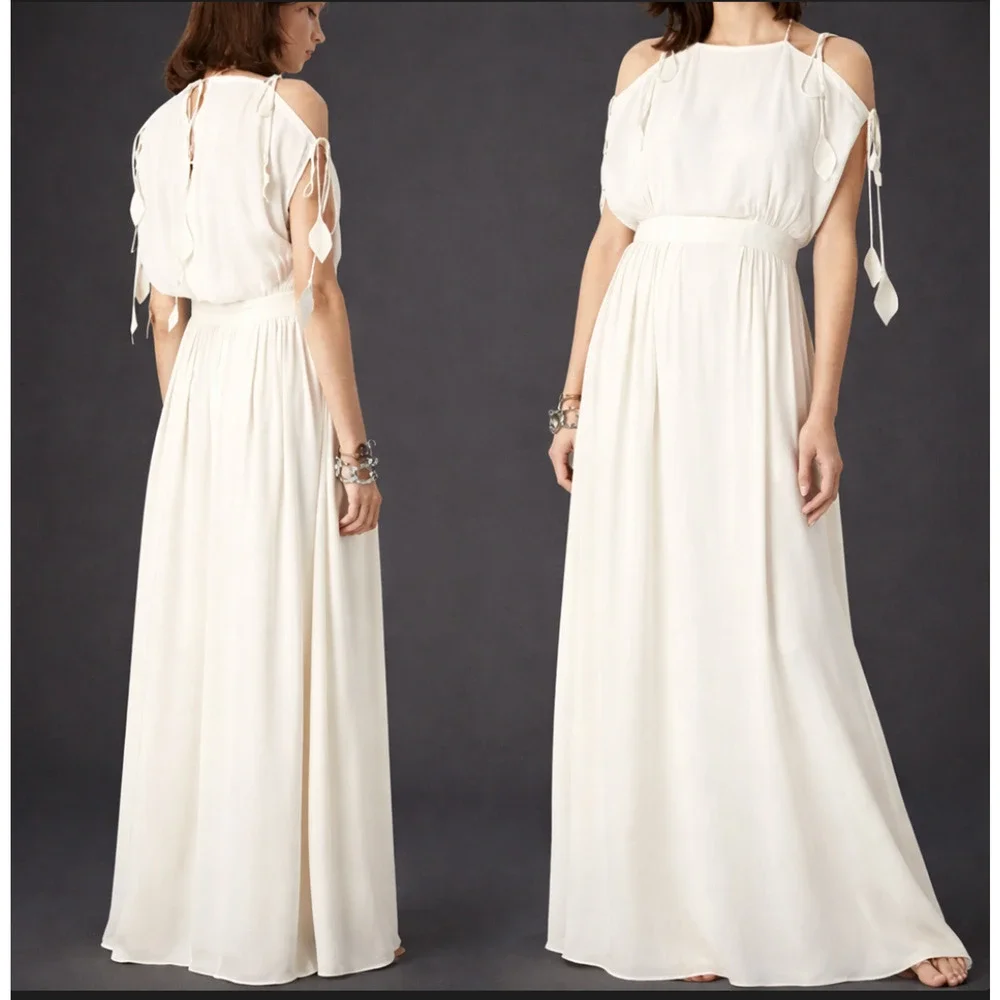 NWT! Tory Burch 2 GRECIAN $498 Ivory Draped Gown Maxi Dress Wedding White Bridal - Picture 2 of 13